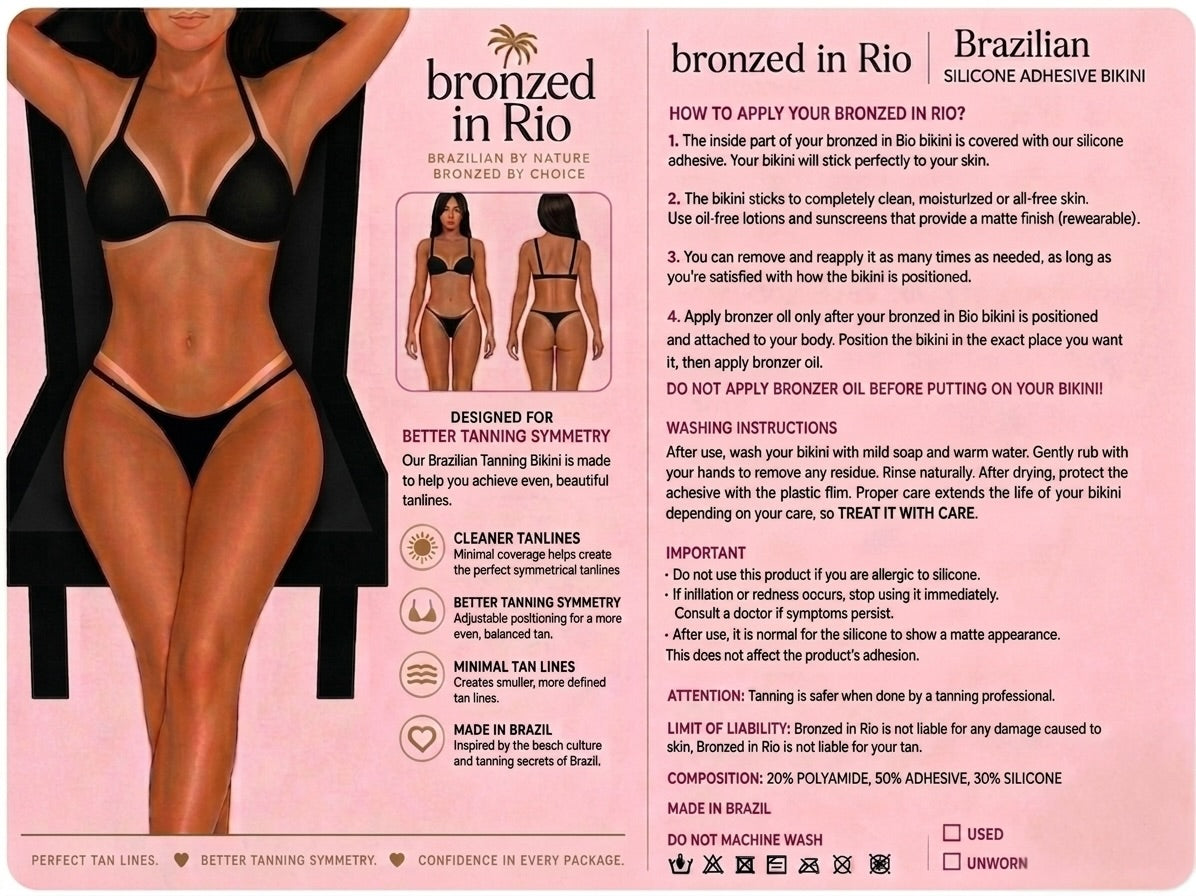 How to Apply Your Bronzed in Rio Silicone Adhesive Bikini